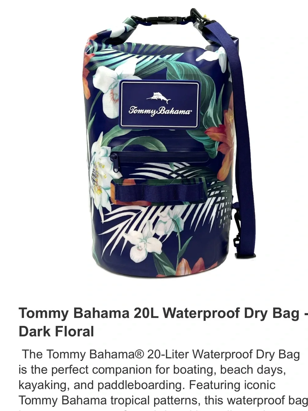 Tommy Bahama Navy Floral Waterproof Dry Bag